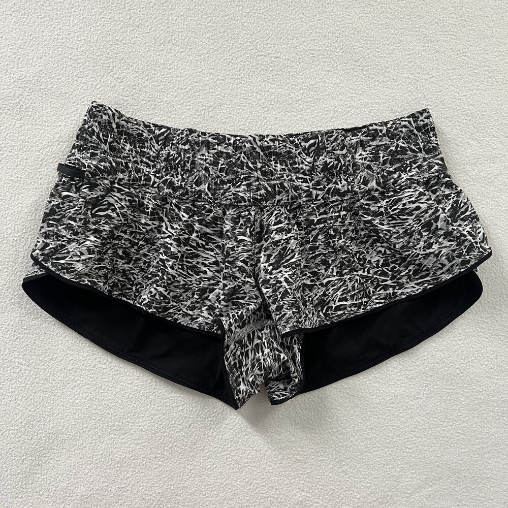 Lululemon Women Surf Short II Mini Ripple White Seal Grey Black Reversible 4